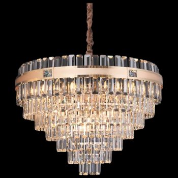 Đèn chùm pha lê euroto Ø800 x H400 - E14*18 - Pha Lê K9 - có đính khảm xà cừ CFL-253