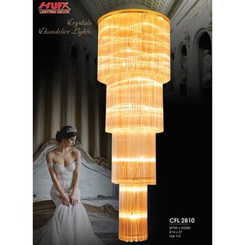 Đèn chùm Pha Lê Ø700*H2200, E14*27, 114 hạt CFL 2810