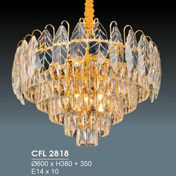 Đèn chùm pha lê Hufa Ø600*H380 + 350 - E14*10 CFL 2818