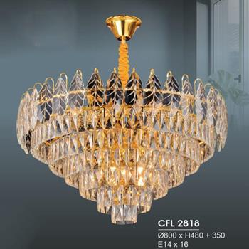 Đèn chùm pha lê Hufa Ø800*H480 + 350 - E14*16 CFL 2818