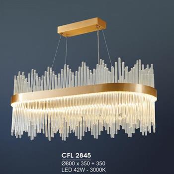 Đèn chùm pha lê Hufa Ø800*H350 + 350 - LED 42W - 3000K CFL 2845