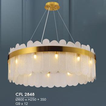 Đèn chùm pha lê Hufa Ø800*H250 + 350 - G9*12 CFL 2848