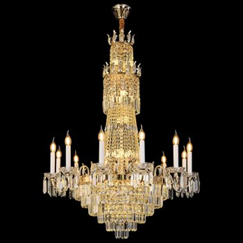 Đèn chùm pha lê nến Ø910*H1250+500 - E14*27 CFL-482