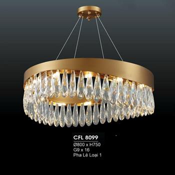 Đèn chùm pha lê Hufa Ø800*H750 - G9*16, pha lê loại 1 CFL 8099