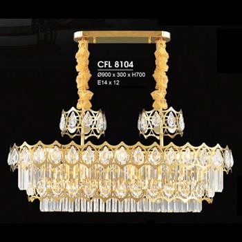Đèn chùm pha lê Ø900*300*H700, E14*12 CFL 8104