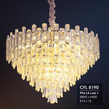 Đèn chùm pha lê Ø600*H450, E14*15 CFL 8190