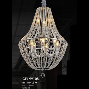 Đèn chùm Pha Lê Ø600*H880, E14*12, hạt pha lê K9 CFL 99108