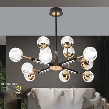 Đèn chùm LED 225W Sano Ø1000*H450 - 3 màu ánh sáng CL 1669/8+4
