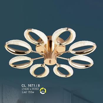 Đèn chùm LED 155W Sano Ø600*H350 - 3 màu ánh sáng CL 1671/8