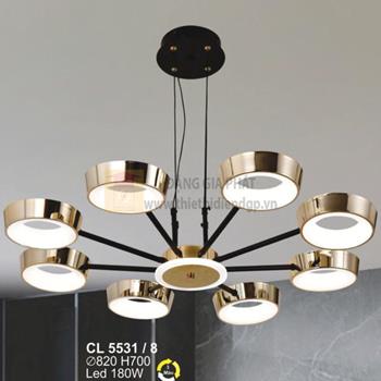 Đèn chùm Sano Led 180W - Ø820*H700 - 3 màu ánh sáng CL 5531/8