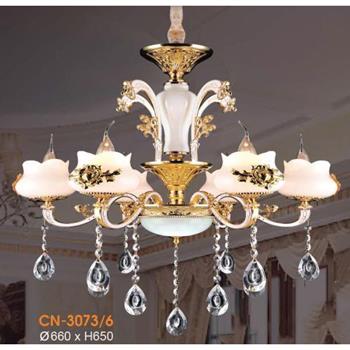 Đèn chùm nến chao đá ngọc Ø660*H650 CN-3073/6