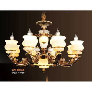Đèn chùm nến chao đá Veronia CN-8822/8 Ø800*H450 CN-8822/8