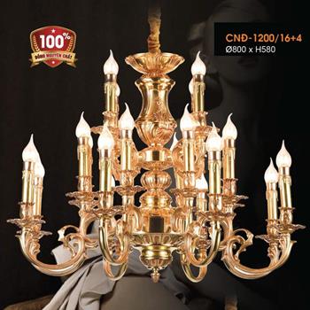 Đèn chùm nến đồng Verona Ø800*H580 CNĐ-1200/16+4