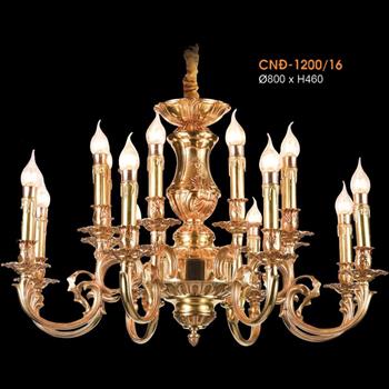Đèn chùm nến đồng Verona Ø800*H460 CNĐ-1200/16