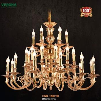 Đèn chùm nến đồng Verona Ø1020*H720 CNĐ-1200/30