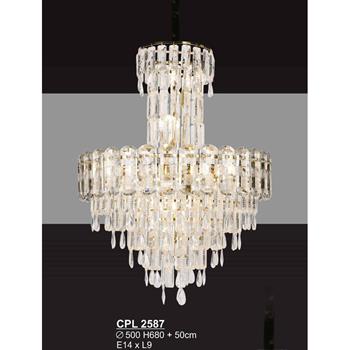 Đèn chùm pha lê SANO Ø500*H680 + 50cm - E14*L9 CPL 2587
