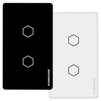 Công tắc đôi cảm ứng chạm Wifi Kawasan CT2N-WIFI CT2N-WIFI-W/B