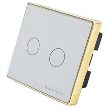 Công tắc đôi vuông cảm ứng chạm Wifi Kawasan CT2V-WIFI CT2V-WIFI