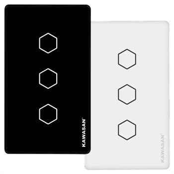 Công tắc ba cảm ứng chạm Wifi Kawasan CT3N-WIFI CT3N-WIFI-W/B