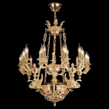 Đèn chùm nến hợp kim xi vàng cao cấp Euroto Ø930*H750 +500 - E14*15 + LED C-502/15