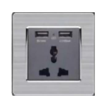 Bộ ổ cắm đa năng và 2 cổng USB DUHAL cổ điển S2 series CxB437