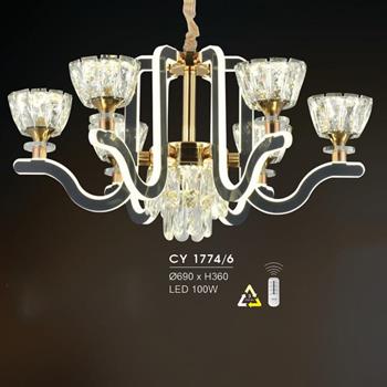 Đèn chùm Ý Hufa Ø690*H360 - LED 100W, ánh sáng 3 chế độ CY 1774/6