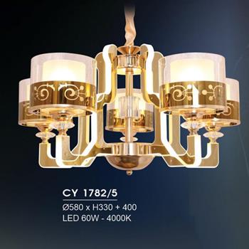 Đèn chùm Ý Hufa Ø580*H330 + 400 - LED 60W, ánh sáng vàng (4000K) CY 1782/5