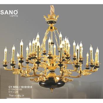 Đèn chùm nến Sano phong cách Tây Ban Nha hiện đại Ø1350*H1100, E14*L36, thân xi vàng 24 CY 5054/16+8+8+4