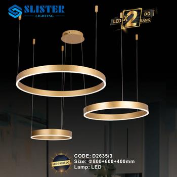 Đèn treo trang trí Slister 800+600+400mm - LED 3 CĐ D2635/3