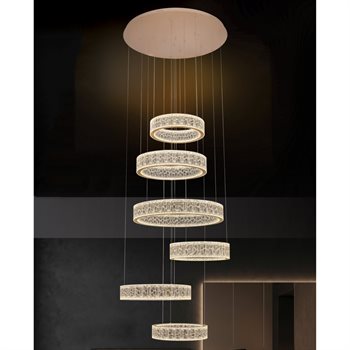 Đèn thả cầu thang HUFA FT 1692 Ø500+600+800+500+600+500*L1200*H2200 FT 1692