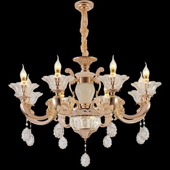 Đèn chùm nến Ø780*H550 - E14*8 - Trên Tay, LED - Lớp Pha Lê DC2036T8