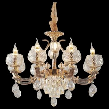 Đèn chùm nến Ø750*H550 - E14*8 & G4*4 - Trên Tay, LED - Lớp Pha Lê DC2088T8