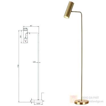 Đèn đứng E27*1 - Vỏ Vàng - W470*H1700 DD19