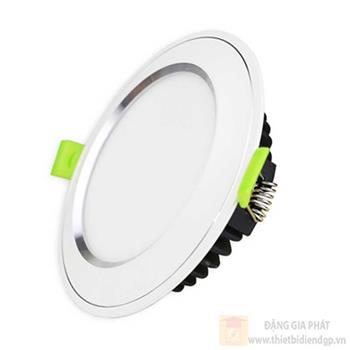 Đèn led âm trần viền màu bạc mặt cong (EC-DLSS Series) 9W EC-DL-9SS-T118-x-CB