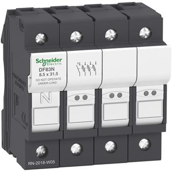 Cầu chì bảo vệ - Fuse carrier TeSys DF, 3P+N 25A, fuse size 8.5x32 mm DF83N