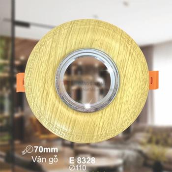 Chóa đèn âm trần vân gỗ Ø110 - khoét lỗ Ø70 mm E 8328