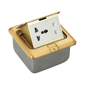 Ổ cắm âm sàn cho S-Flexi có đế âm, màu nhũ vàng E224F_BAS