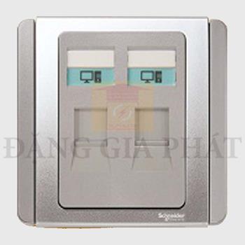 Bộ mạng đôi Gang 8 Pin Data Outlet, Cat5e, W. Shutter E3032RJ5E_GS_G19
