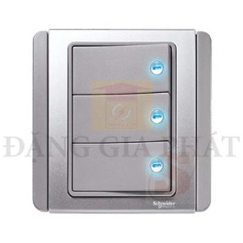 Bộ công tắc ba 2 chiều 10A 3 Gang 2W switch w. LED E3033H2_EBGS_G19