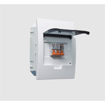 Tủ điện 3-6 Module Sino E4FC mặt nhựa bóng đế nhựa âm tường  E4FC3/6SA
