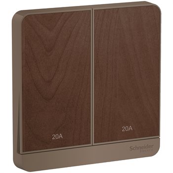 Bộ công tắc đôi 2 cực 20A màu gỗ E8332D20N_WD_G19