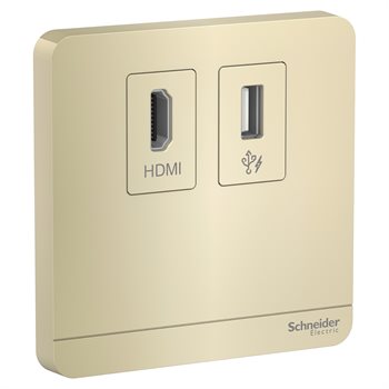 Bộ HDMI + USB Socket màu Wine Gold E8332HDUSB_WG