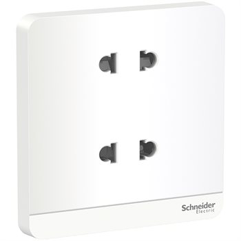 Bộ ổ cắm đôi 2 chấu 10A màu trắng E83426U2_WE_G19