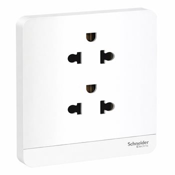 Bộ ổ cắm đôi ba chấu 16A màu trắng E83426UES2_WE_G19