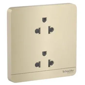 Bộ ổ cắm đôi ba chấu 16A màu vàng E83426UES2_WG_G19