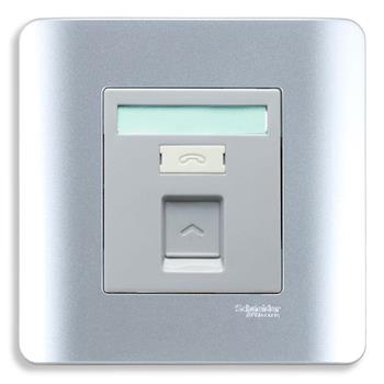 Bộ ổ cắm điện thoại đơn màu xám E8431RJS4_SA_G19