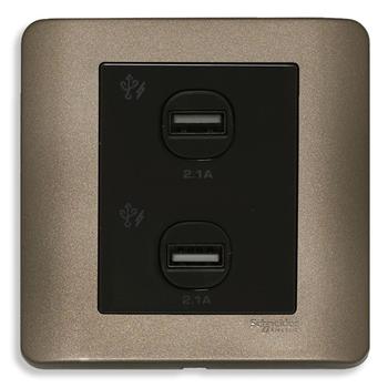 Bộ ổ sạc USB đôi 2.1A màu đồng E8432USB_SZ_G19