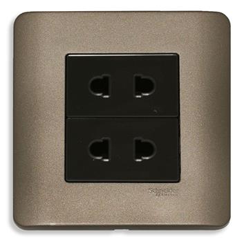Bộ ổ cắm đôi 2 chấu 10A màu đồng E84426U2_SZ_G19