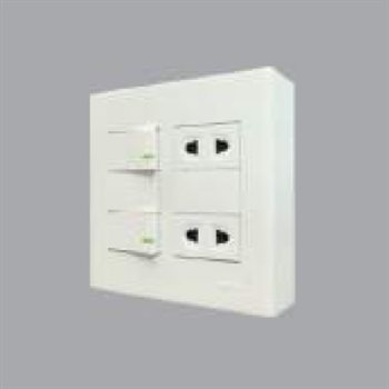 Bộ 2 công tắc, 2 ổ cắm đôi, 1 cầu chì đế nổi MPE A60B22U2N1F A60B22U2N1F