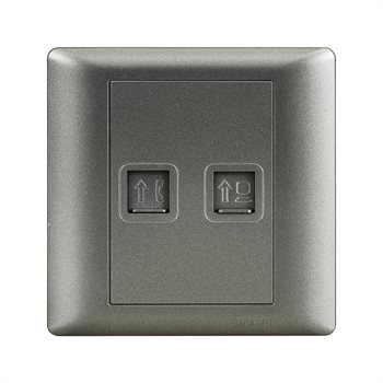 Bộ ổ cắm điện thoại 4 lõi, ổ cắm mạng Cat 6 8 lõi CHINT NEW7-G20911A Gray Black NEW7-G20911A